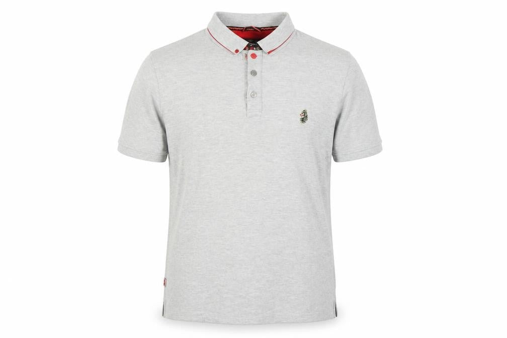 Luke Men's Grey Polo Shirt, Large, Casual Cotton