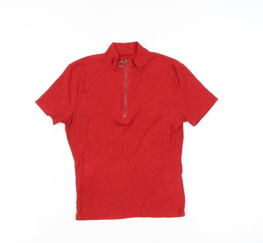 Hollister Women's Red Short Sleeve Jersey Top Size S