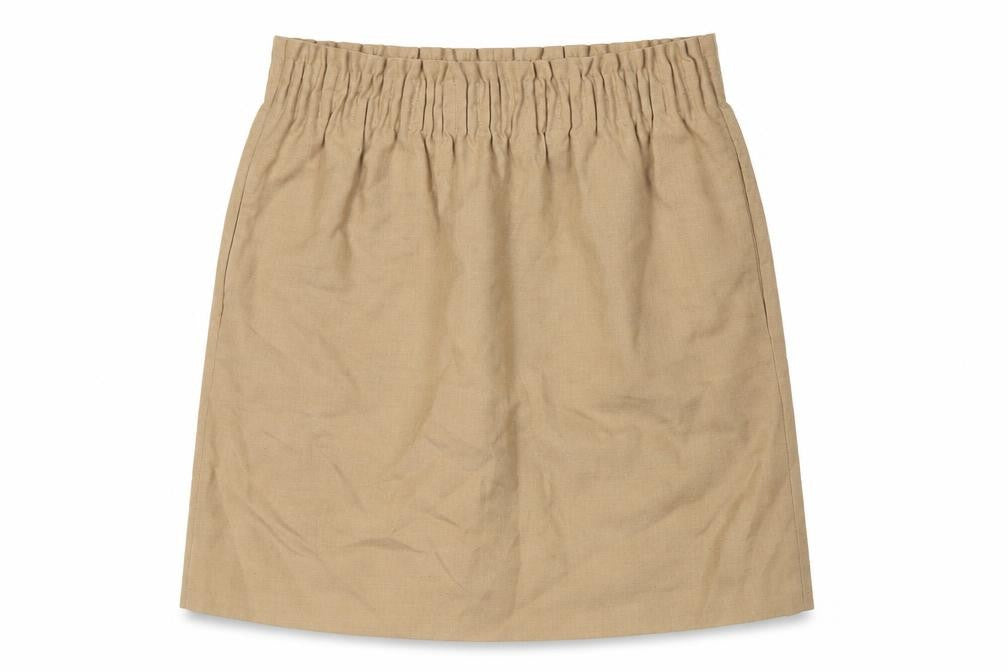 Front view of J.Crew Women's Beige Wool A-Line Skirt, size 4