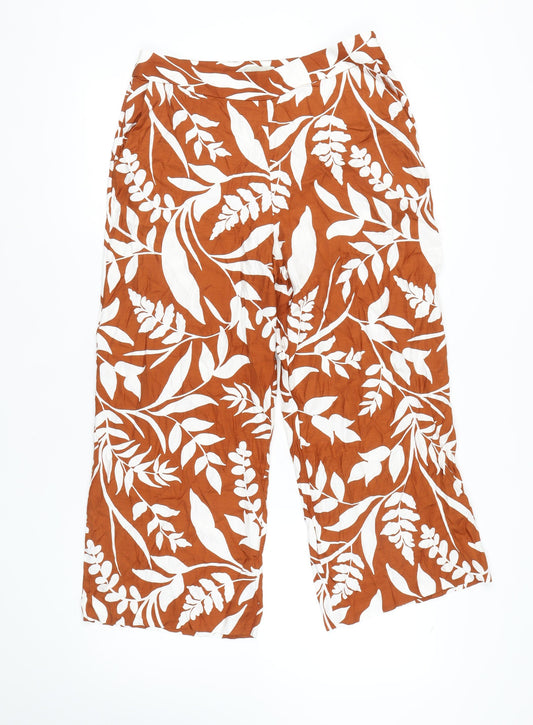Hobbs Women’s Floral Cropped Trousers, Multicoloured, Size 12