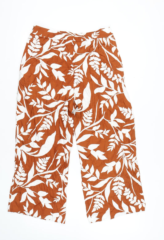 Hobbs Women’s Floral Cropped Trousers, Multicoloured, Size 12
