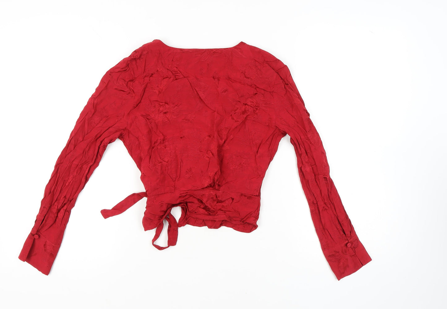 & Other Stories Women's Red Wrap Top Size 6
