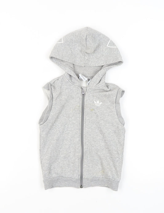 Adidas Girls Grey Sleeveless Hoodie 3-4 Years