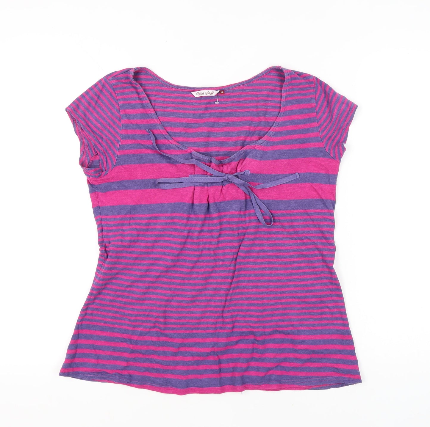 White Stuff Women's Multicoloured Striped T-Shirt Size 12