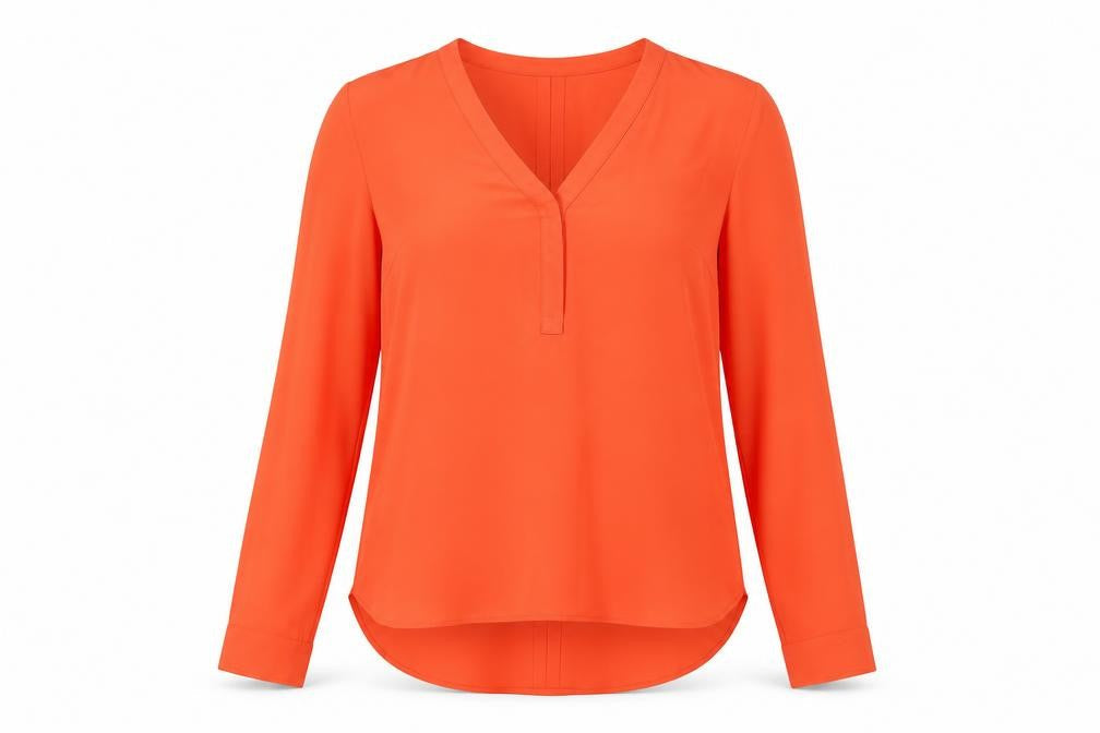 Marks and Spencer Women’s Orange V-Neck Blouse, Size 10
