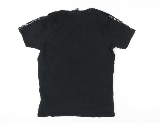 Crosshatch Men’s Black Crew Neck T-Shirt M Short Sleeve