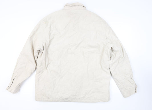 H&M Men's Beige XL Relaxed Basic Corduroy Jacket