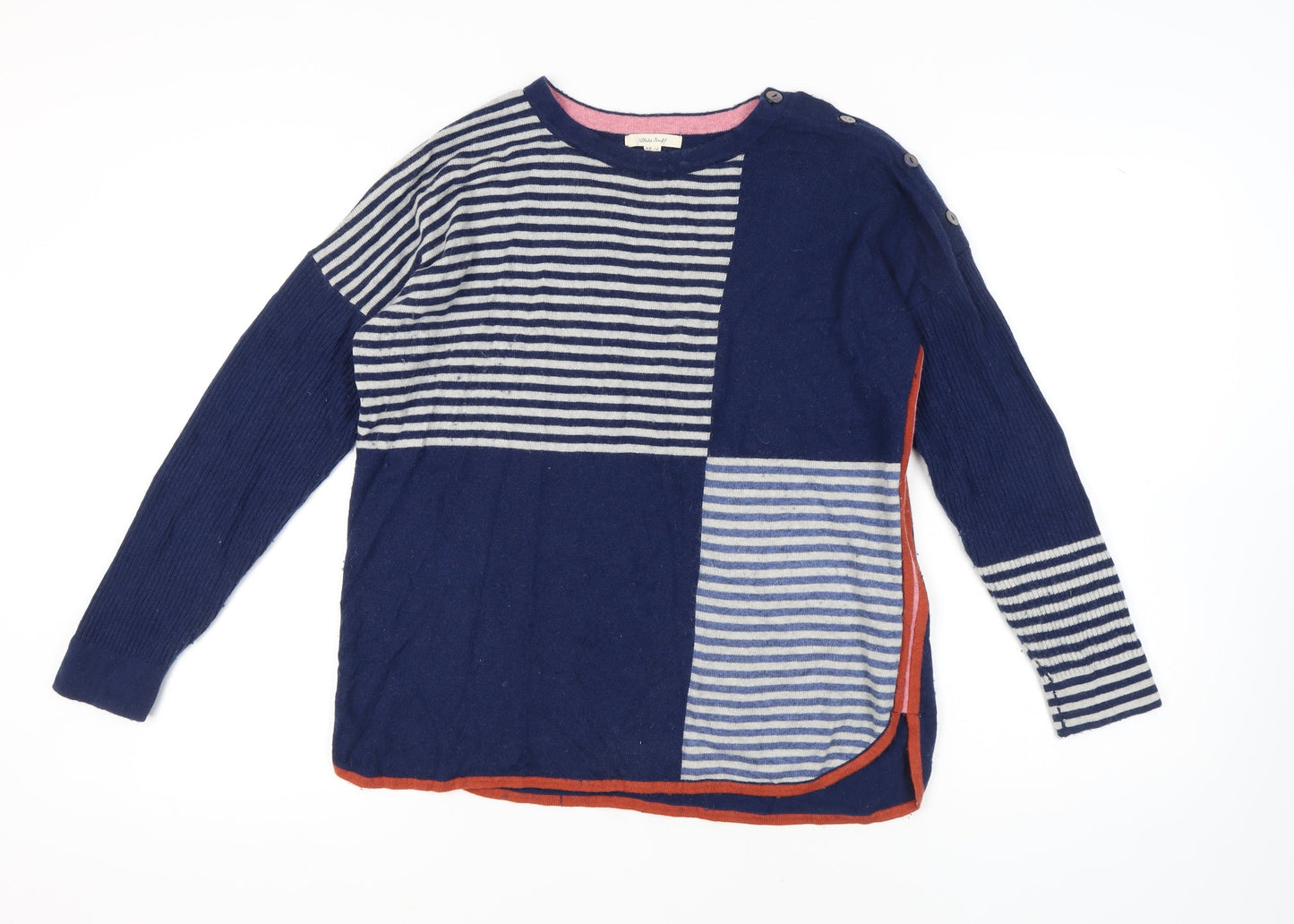 White Stuff Women's Blue Striped Pullover Jumper Size 12