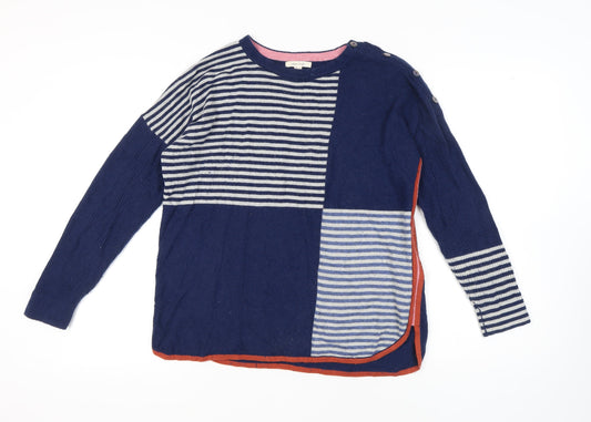 White Stuff Women's Blue Striped Pullover Jumper Size 12