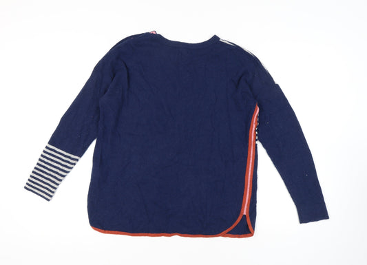 White Stuff Women's Blue Striped Pullover Jumper Size 12