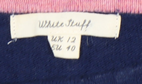 White Stuff Women's Blue Striped Pullover Jumper Size 12