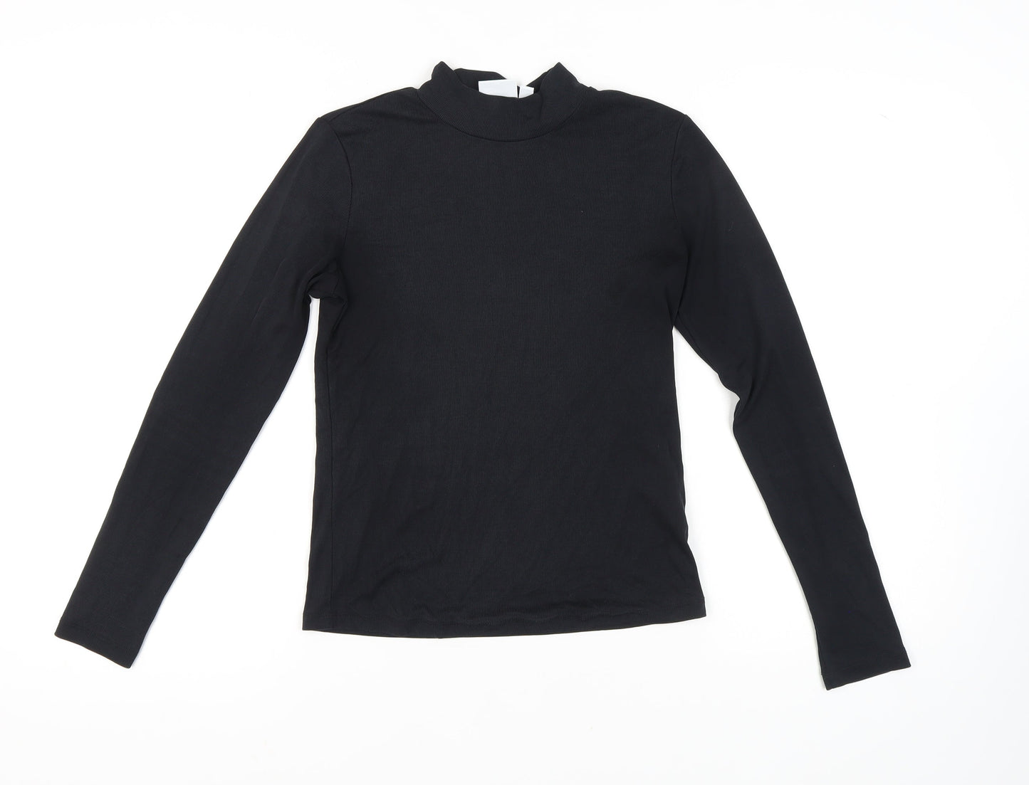 VILA Women's Black Mock Neck Long Sleeve Top Size 12