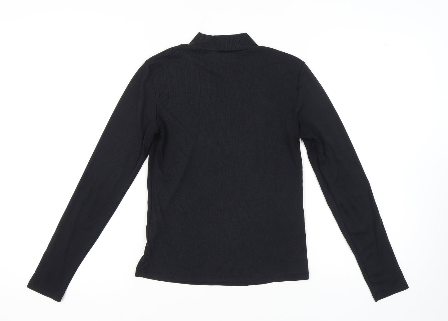 VILA Women's Black Mock Neck Long Sleeve Top Size 12