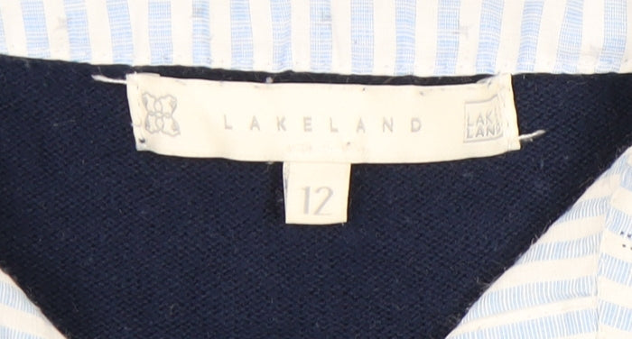 Lakeland Women's Blue Cable-Knit Cotton Jumper, Size 12