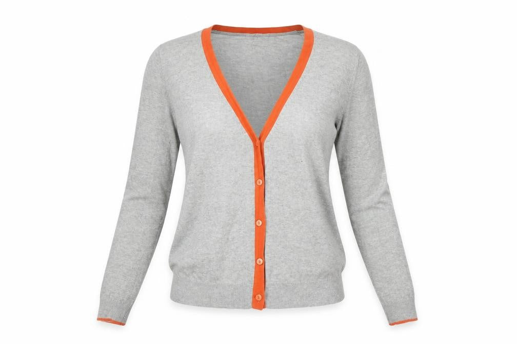 UNIQLO Women's Grey Cardigan XS V-Neck Knit Cotton