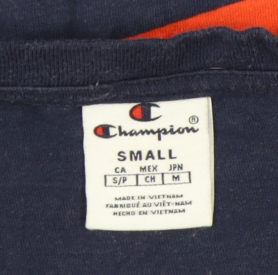Champion Men's Blue Striped Cotton T-Shirt Size S