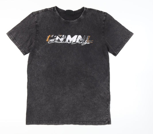 Criminal Damage Men's Black Animal Graphic T-Shirt L