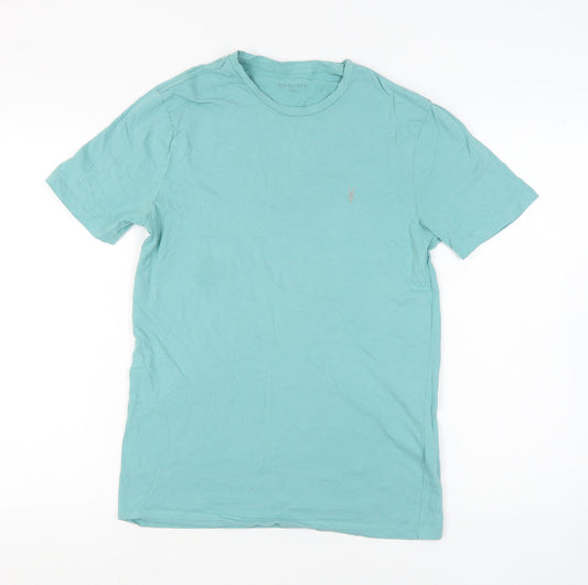AllSaints Men's Small Green Crew Neck Cotton T-Shirt