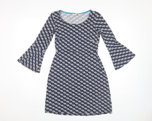 Boden Women's Blue Geometric Dress Size 8 Jersey