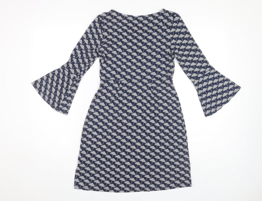 Boden Women's Blue Geometric Dress Size 8 Jersey