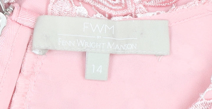 Fenn Wright Manson Women's Pink Lace Dress Size 14