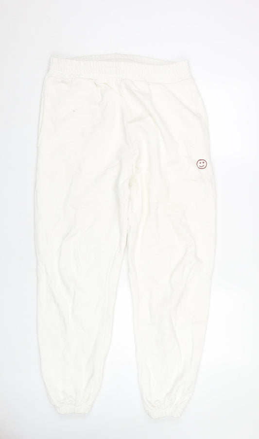SHOSAI Unisex White Jogger Trousers L Cotton