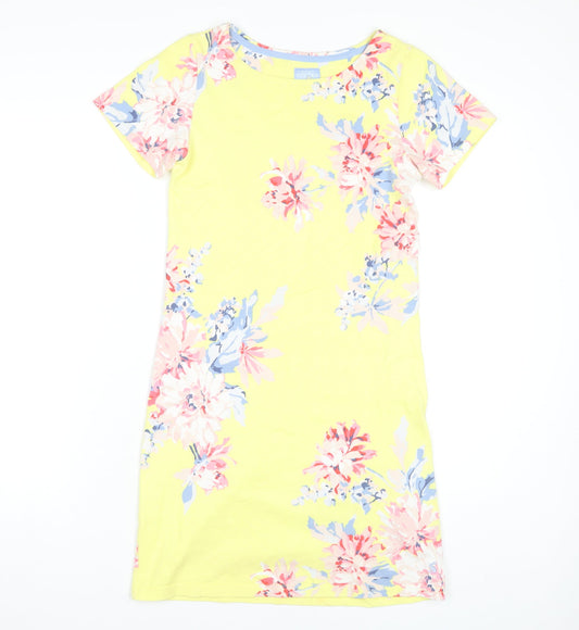 Joules Women's Yellow Floral Dress - Size 6