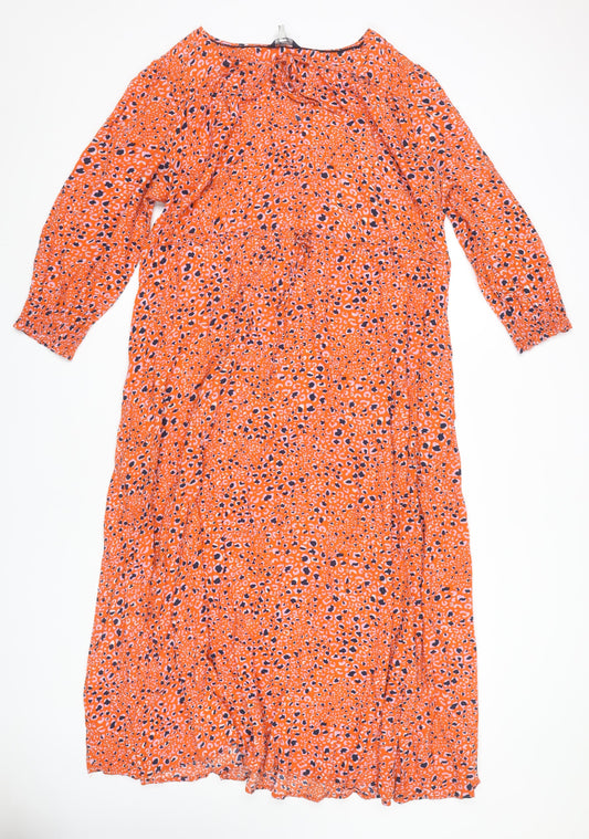 Joules Women's Orange Animal Print Dress Size 20