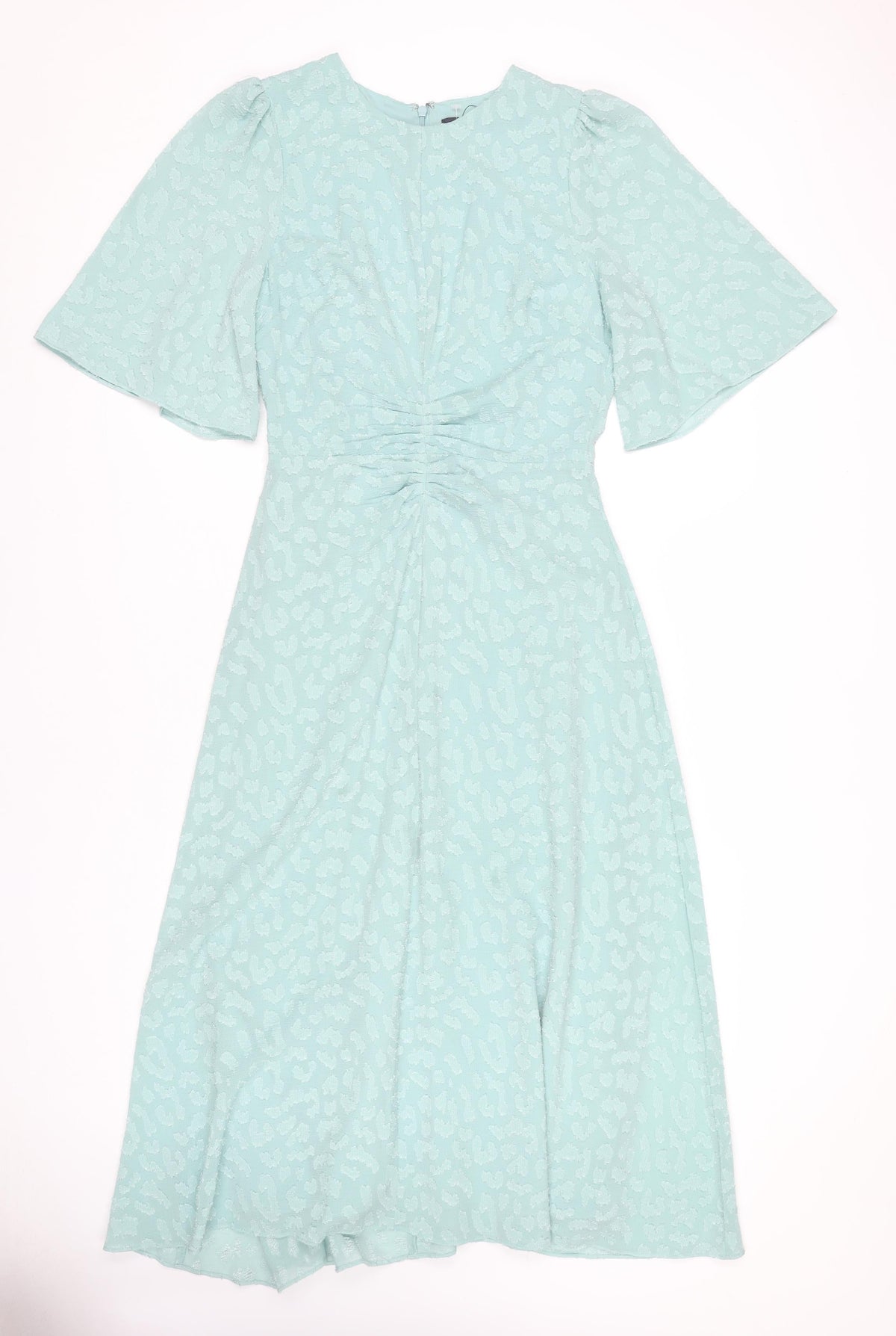 Marks and Spencer Women's Green Ruched Dress Size 8