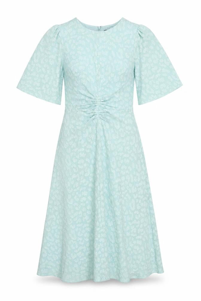 Marks and Spencer Women's Green Ruched Dress Size 8