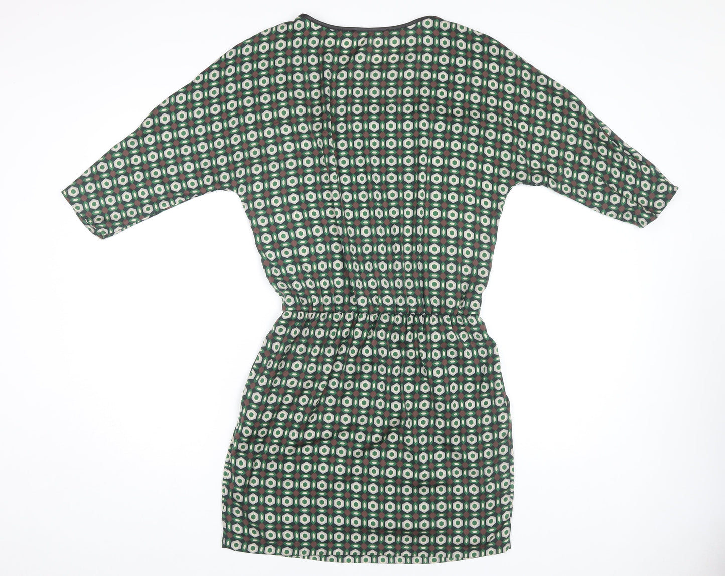 Zara Basic Women's Green Geometric Short Dress