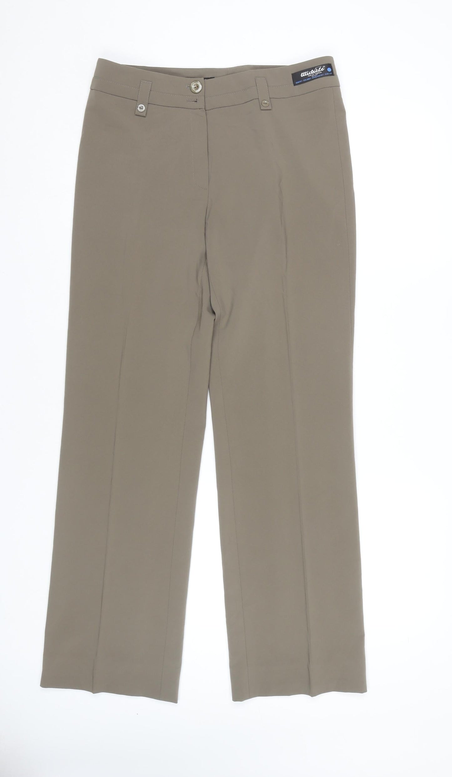 Michele Women's Beige Slim Leg Trousers Size 8