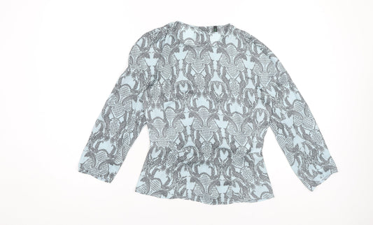Stile Benetton Women’s Blue Geometric Blouse XS
