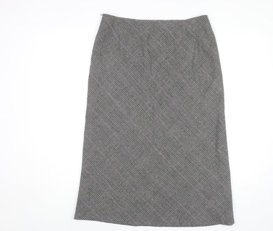 Marella Women's Grey Check Midi Pencil Skirt - Size 12