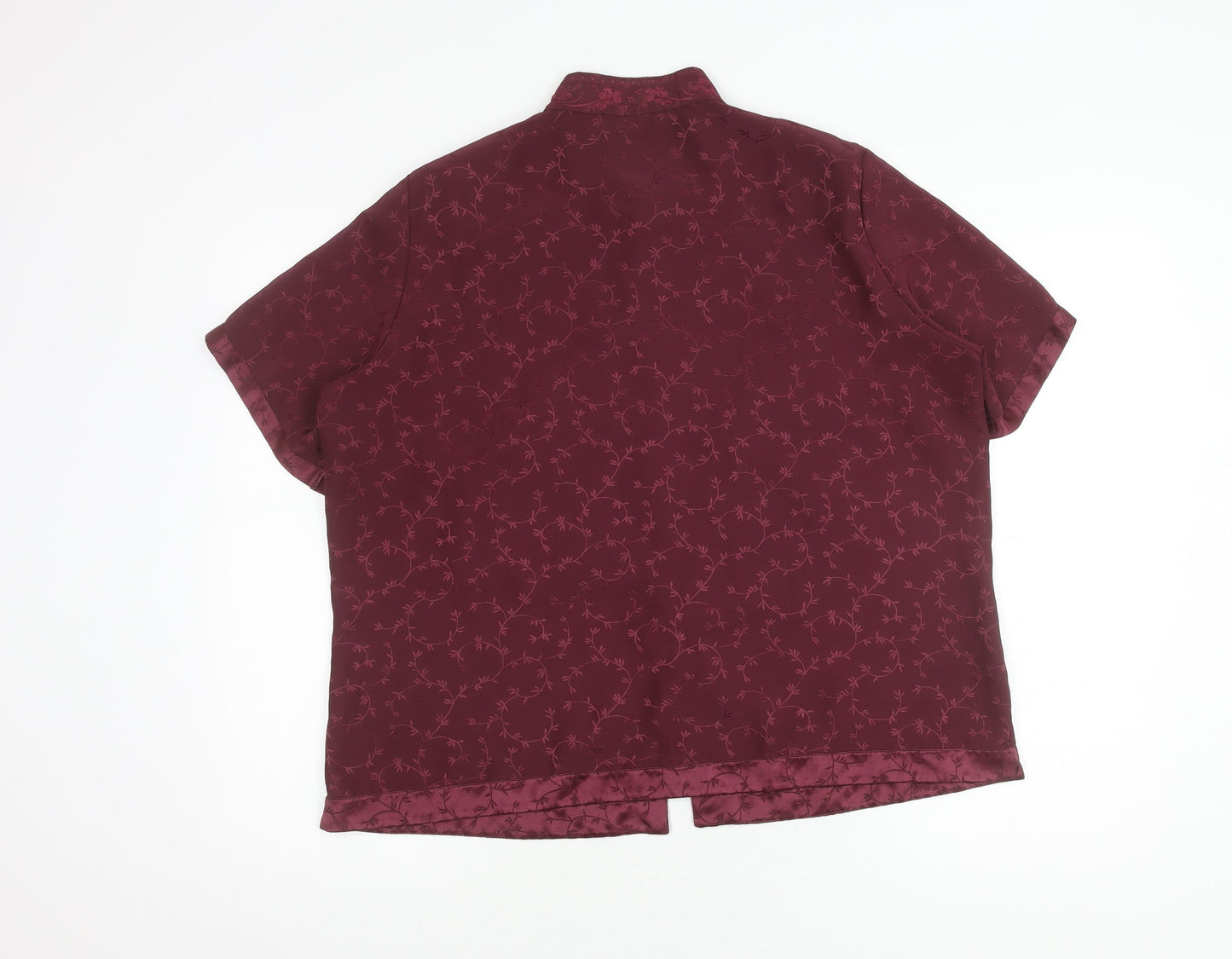 Marks and Spencer Women's Red Floral Blouse, Size 18