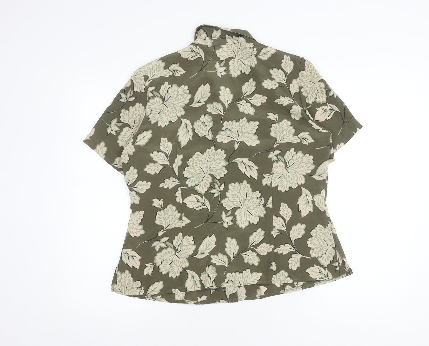 Eastex Women's Green Floral Button-Up Shirt Size 12