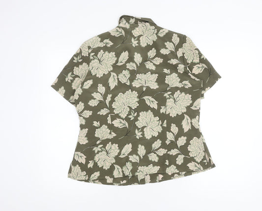 Eastex Women's Green Floral Button-Up Shirt Size 12