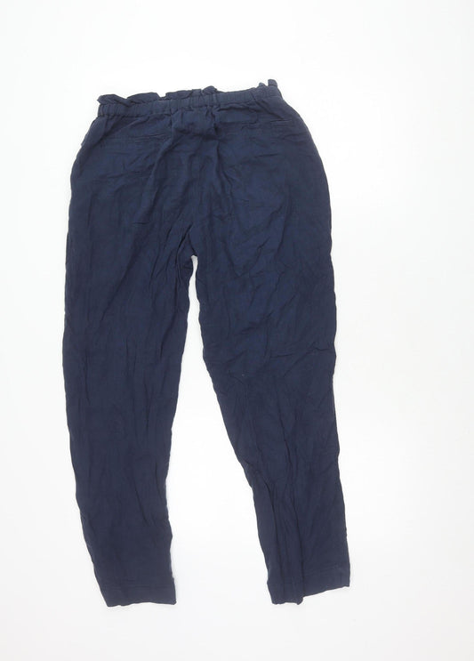 Paul Costelloe Women's Blue Linen Trousers, S