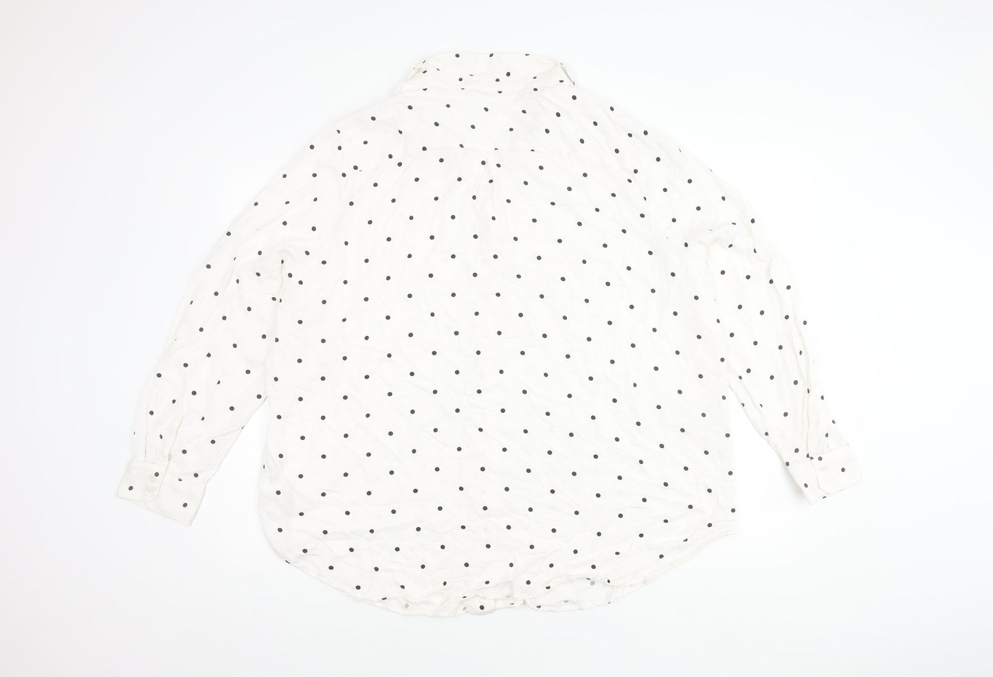 Marks and Spencer Women's Ivory Polka Dot Button-Up Shirt UK 22