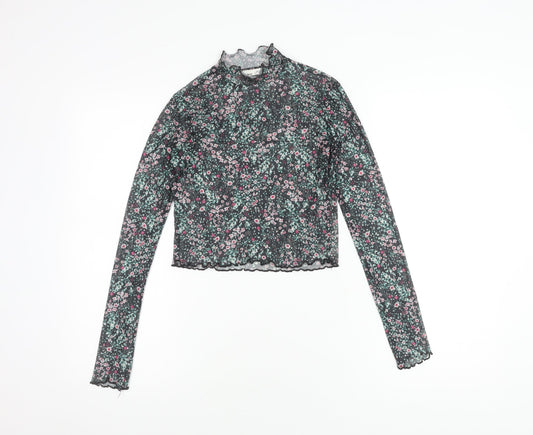 Pull & Bear Women's Floral Cropped Top, Size 8