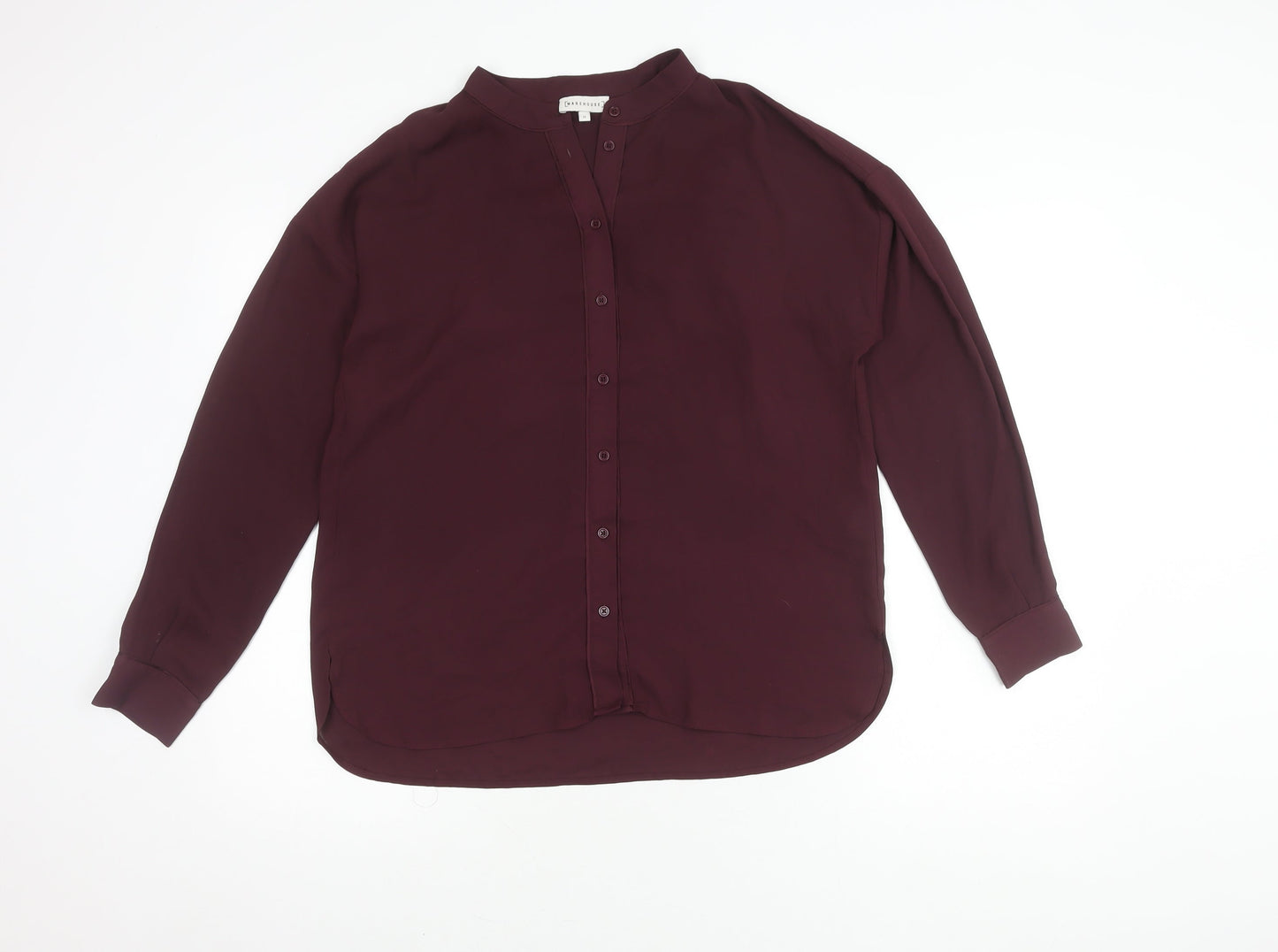 Warehouse Women's Purple Button-Up Shirt Size 12