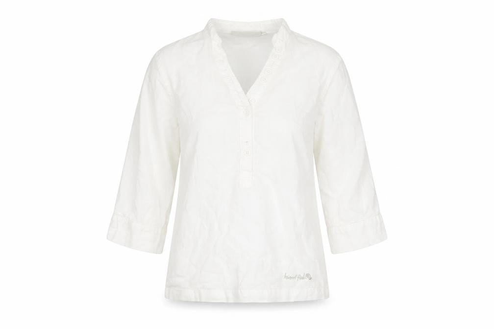 Womens UK Size S Weird Fish White Cotton Blend Blouse