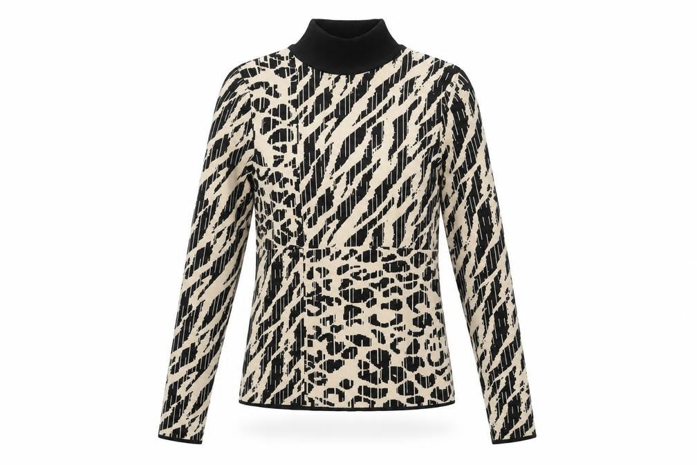 River Island Women's Black Animal Print Jumper, Size 8