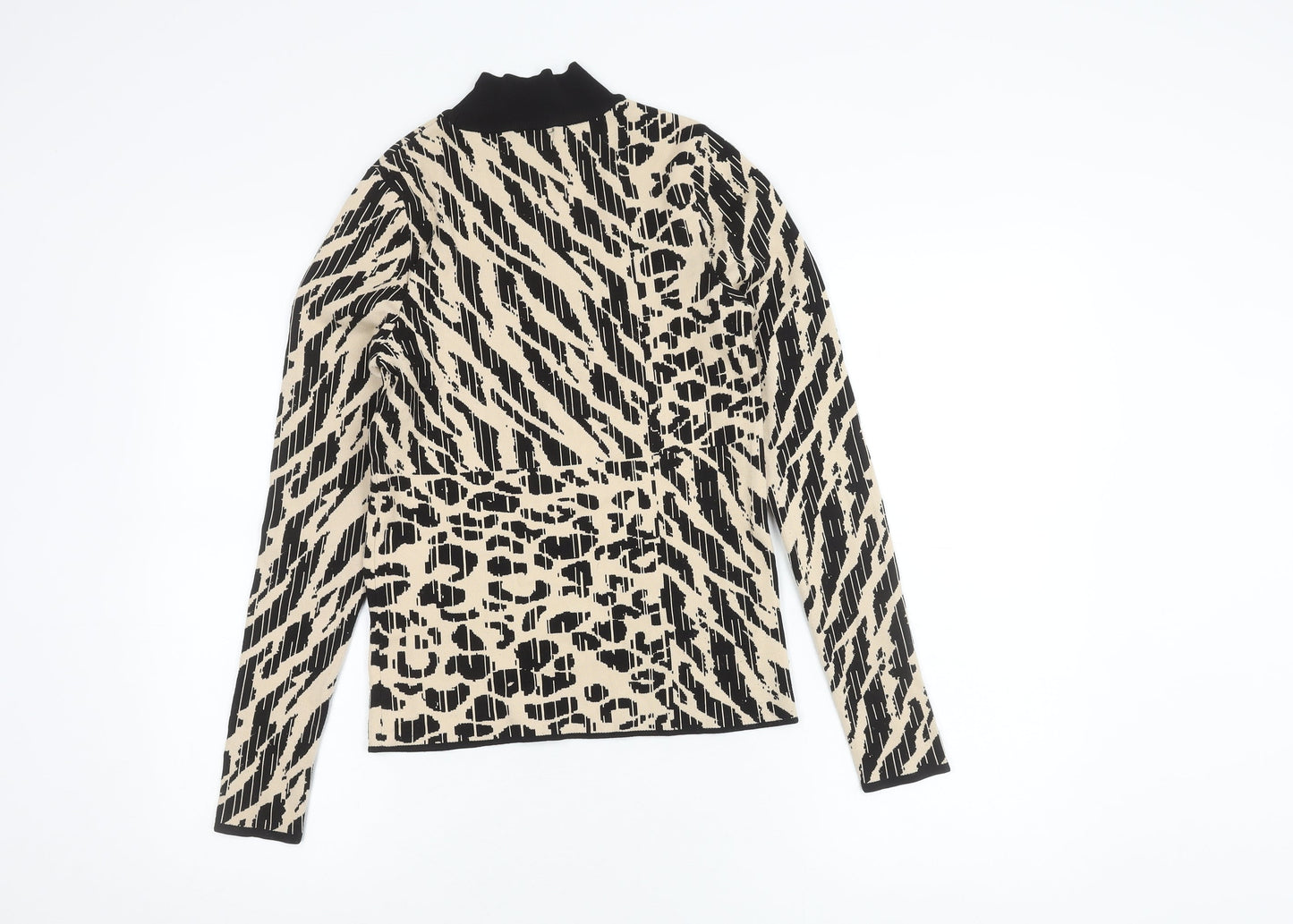 River Island Women's Black Animal Print Jumper, Size 8