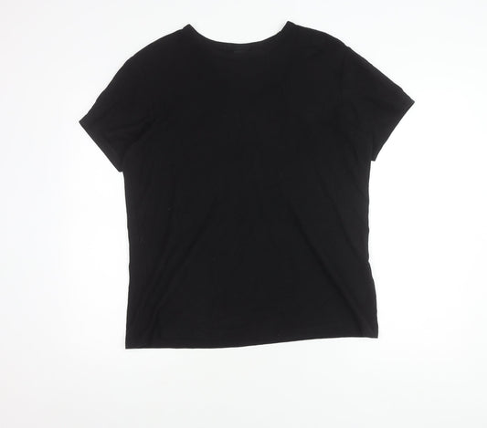 H&M Men's Black Cotton Crew Neck T-Shirt, Size S