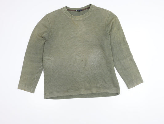 Gap Men's M Green Pullover Cotton Blend Jumper