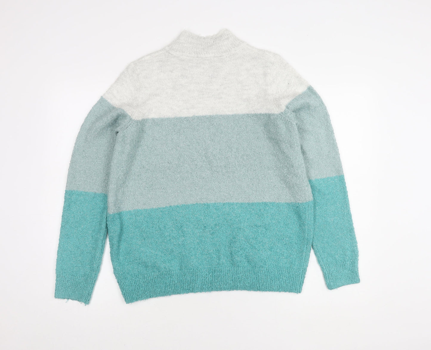 Spirit Women's Blue Pullover Jumper, UK 14, Striped Knit
