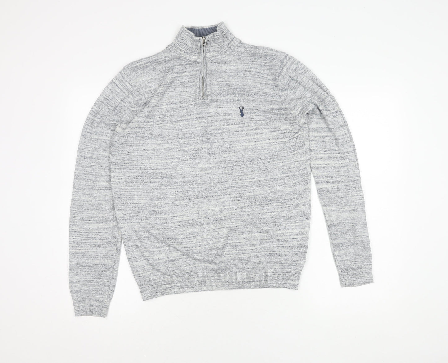 Next Men's Grey 1/2 Zip Sweatshirt, Size M