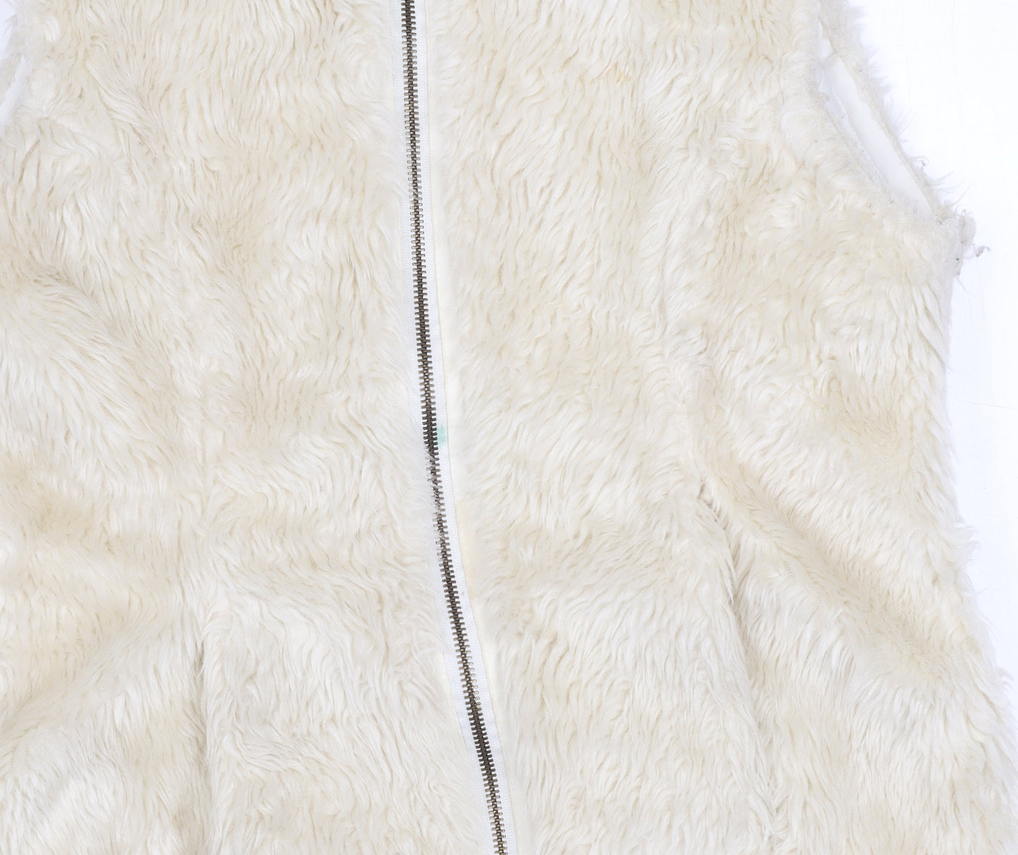 Quiz Women's Ivory Faux Fur Waistcoat - UK Size 10