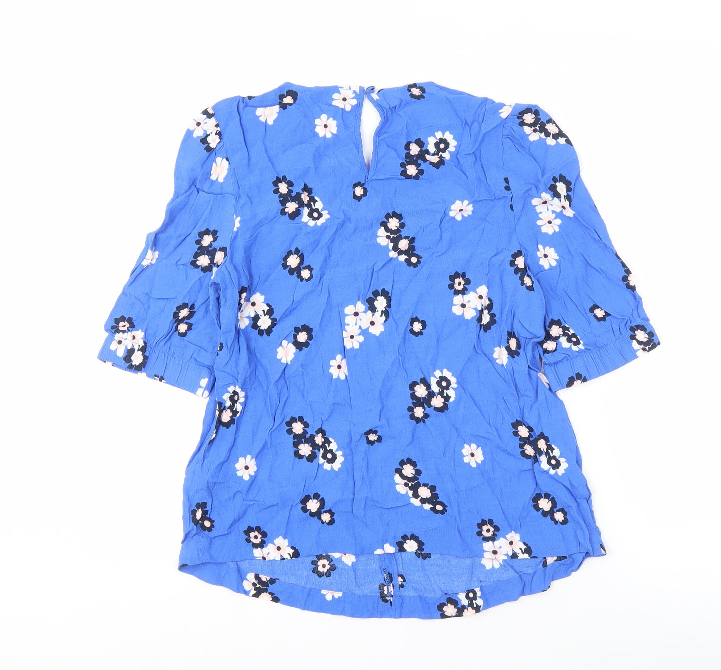 Marks and Spencer Blue Floral Blouse, Size 12, Women's
